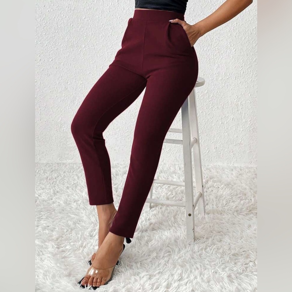 Chic Maroon Ankle Pants